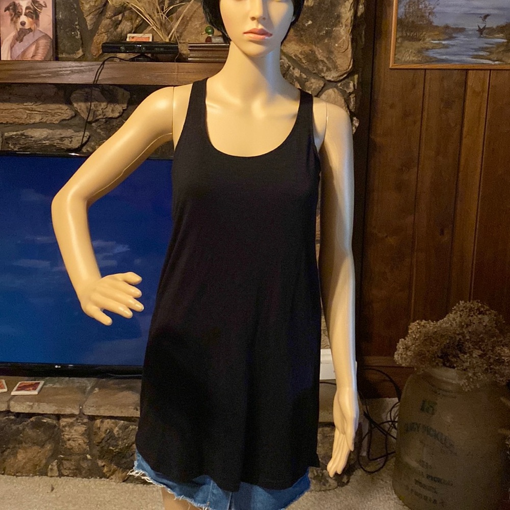 4/$10 Anthropologie Birdcage Label Black Heathered Tank top
